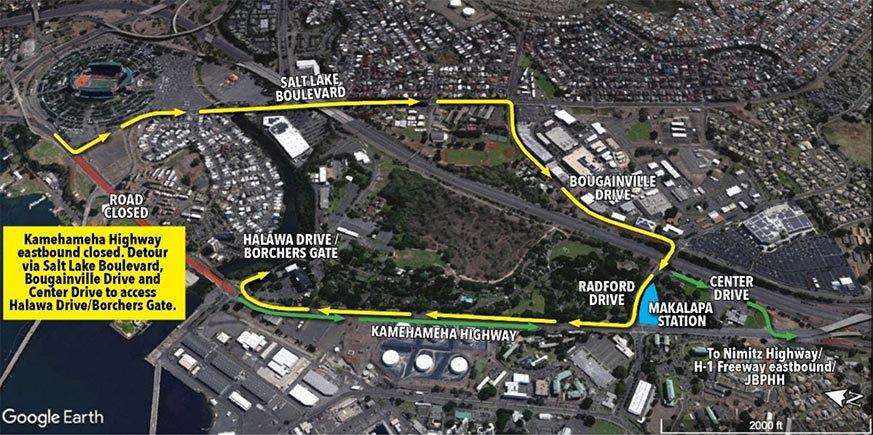 Ford Island Bridge/Salt Lake Boulevard to Kohomua Street