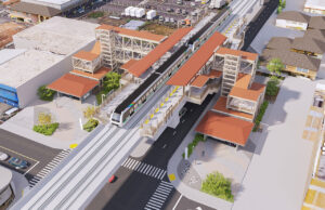 Aerial view of Kalihi Station rendering 1